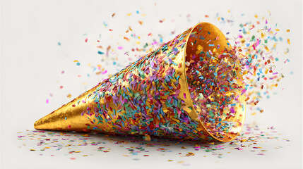 party streamers on white background