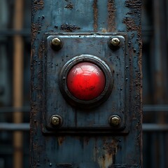 Vintage factory red emergency switch high resolution picture