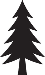 Fototapeta premium Modern Flat Pine Tree Silhouette Vector – Sharp Angular Minimal Design