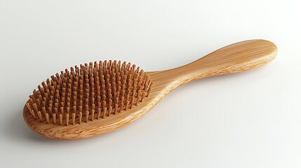 Wooden bamboo bristle brush flat lay sunlight high resolution picture
