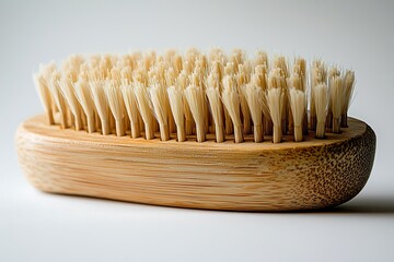 Wooden bamboo bristle care brush high resolution picture