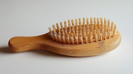 Wooden bamboo personal bristle brush high resolution picture