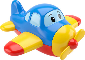Colorful Airplane Plastic Toy PNG