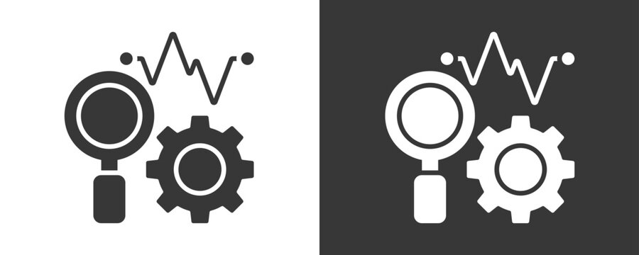 Analysis Icon Set Vector Collection Isolated In Black And White