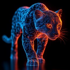 Surreal glowing holographic cheetah high resolution picture
