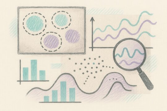 Analytical insights represented through stylized graphs and data visualization enhancing data driven decision making capabilities and promoting intuitive understanding