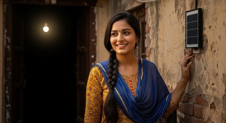 young indian college girl holding books and standing confidently
