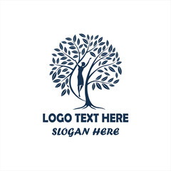 Human Tree Logo Set &ndash; Nature, Wellness, Eco-Friendly Organic Concept Designs