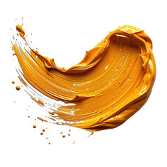 Vibrant golden yellow paint stroke sweeping across a deep black background.