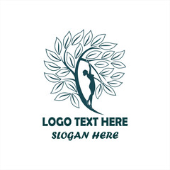 Human Tree Logo Set &ndash; Nature, Wellness, Eco-Friendly Organic Concept Designs