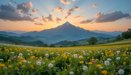 background time-lapse wildflowers looping Mountains video nature landscape spring