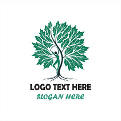 Human Tree Logo Set &ndash; Nature, Wellness, Eco-Friendly Organic Concept Designs