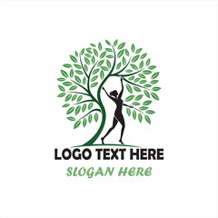 Human Tree Logo Set &ndash; Nature, Wellness, Eco-Friendly Organic Concept Designs
