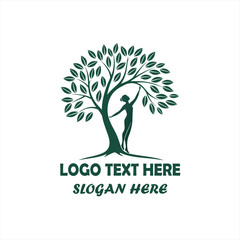Human Tree Logo Set &ndash; Nature, Wellness, Eco-Friendly Organic Concept Designs
