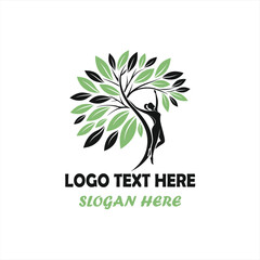 Human Tree Logo Set &ndash; Nature, Wellness, Eco-Friendly Organic Concept Designs