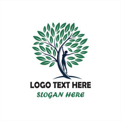 Human Tree Logo Set &ndash; Nature, Wellness, Eco-Friendly Organic Concept Designs