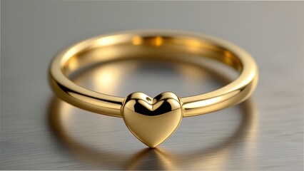 Elegant golden heart ring, symbolizing love and commitment, perfect for engagement or as a special gift