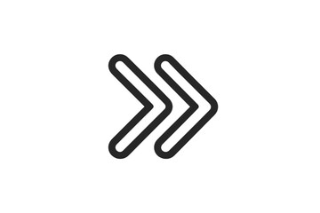 Obraz premium Double right chevron symbol for fast forward and next track navigation