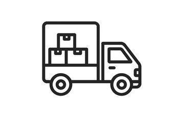 Fototapeta premium Commercial delivery truck transporting stacked cardboard boxes for shipping and logistics