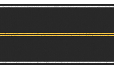 Naklejka na ściany i meble Horizontal asphalt road with yellow line illustration