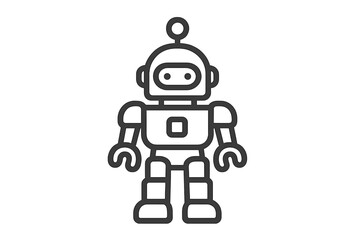 Naklejka premium Cute minimalist mechanical robot mascot for technology and automation