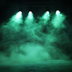 Rolling green smoke moving under theatrical lights high resolution picture