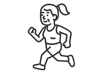 Obraz premium Energetic woman jogging in sportswear representing physical activity and healthy living