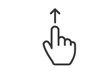 Obraz premium Upward swipe hand gesture icon for touchscreen interface navigation