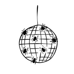 Halloween Disco Ball Illustration