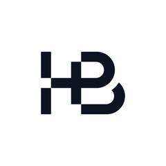 Initial HB Monogram Logo Design - Modern Abstract Lettermark Vector
