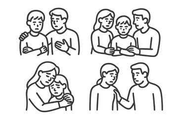 People offering comfort and emotional support during difficult times