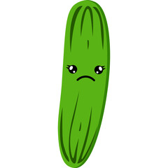 Cute Cartoon Cucumber Character Illustration