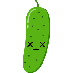 Cute Cartoon Cucumber Character Illustration