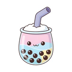 Cute Kawaii Bubble Tea with Pearls