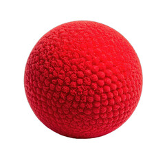 Macro photograph of a vibrant red lychee fruit against a stark black background.