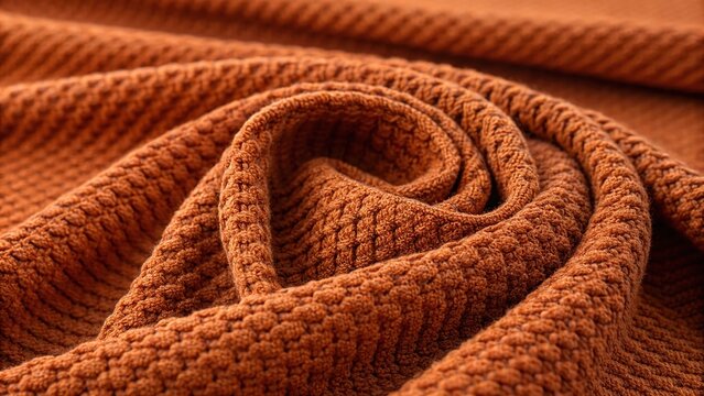 Soft rust orange knit texture perfect for cozy home decor or stylish fashion items in a warm setting
