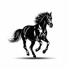 Majestic Black Horse Galloping with Grace and Power.