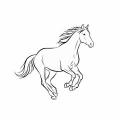 Graceful horse galloping across the field in a dynamic pose.