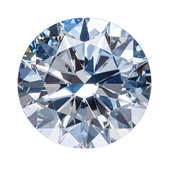Brilliant Cut Diamond Seen From Above on Black Background