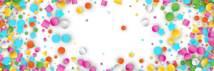 Confetti circles isolated. Round paper party confetti pattern