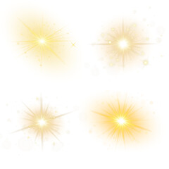 Fototapeta premium Brilliant yellow energy burst in png with neon glow, sharp beamlight, glowing sparkles, hot pulse flare and radiant aura.