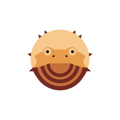 Geometric Bearded Dragon Head Vector Illustration. Flat Design Exotic Animal Portrait. Minimalist Bearded Dragon Icon.