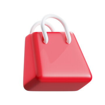 3d render social media shopping bag icon 