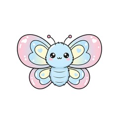 Baby butterfly with soft rounded wings minimal cute shape and gentle kawai expression cut kawai images jpg