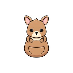 Baby kangaroo peeking from pouch with tiny soft features and adorable kawai look cut kawai images jpg