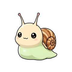 Cute baby snail with tiny shell soft simple body and adorable kawai character design cut kawai images jpg