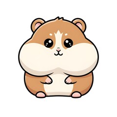 Cute hamster with round cheeks soft glossy style and simple kawai character cut kawai images jpg