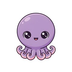 Cute octopus with tiny tentacles smooth rounded shapes and adorable kawai style cut kawai images jpg