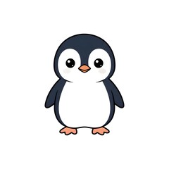 Happy penguin baby standing straight with smooth rounded body and premium kawai look cut kawai images jpg