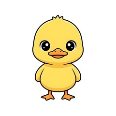 Tiny duckling smiling with simple rounded shapes clean smooth layers and kawai charm cut kawai images jpg